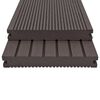 vidaXL WPC Solid Decking Boards with Accessories 10m² 2.2m Dark Brown