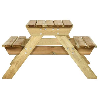 vidaXL Picnic Table with Benches 110x123x73 cm Impregnated Pinewood