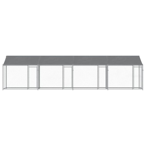 vidaXL Dog Cage with Roof and Doors Grey 8x2x2 m Galvanised Steel
