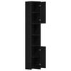 vidaXL Bathroom Cabinet Black Oak 30x30x183.5 cm Engineered Wood