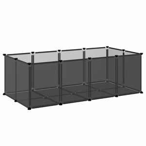 vidaXL Animal Cage | Black | PP plastic panels, steel frames | 144x74x46.5 cm