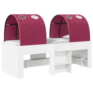 vidaXL Bed with Tunnel 3 pcs White and Red Engineered Wood