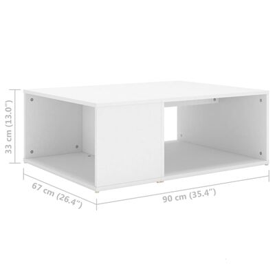 vidaXL Coffee Table White 90x67x33 cm Engineered Wood