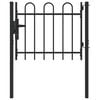 vidaXL Fence Gate with Lock Grey 103 x 124.5 cm Powder-Coated Steel