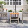 vidaXL Garden Table Grey 40x40x42 cm Poly Rattan Acacia Wood