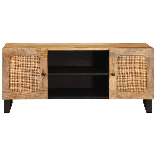vidaXL TV Cabinet with Shelf Brown 105 x 33 x 46 cm Solid Mango Wood