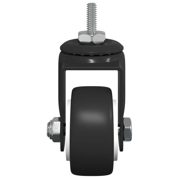 vidaXL Swivel Castor 2 pcs Black 40.4 x 40.4 x 19.7 mm Iron and nylon