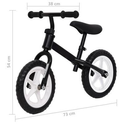 vidaXL Balance Bike 9.5 inch Wheels Black