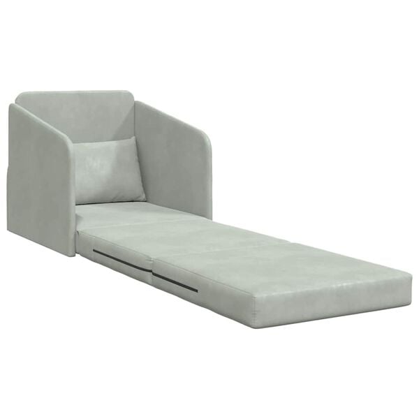 vidaXL Sofa Bed Light Grey 65 x 80 x 83 cm Velvet