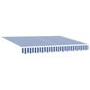vidaXL Retractable Awning Manual Blue and White 300 x 250 cm