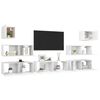 vidaXL 7 Piece TV Cabinet Set White Engineered Wood