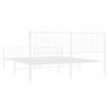 vidaXL Metal Bed Frame without Mattress with Footboard White 180x200cm
