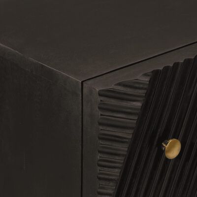 vidaXL Chest of Drawers Black 55x30x76 cm Solid Wood Mango and Iron