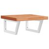 vidaXL Basin Shelf Wall Mounted Steel and Solid Wood Beech