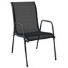 vidaXL 3 Piece Garden Dining Set Black Steel