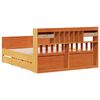 vidaXL Bookcase Bed without Mattress Wax Brown 150x200 cm King Solid Wood Pine