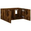 vidaXL TV Wall Cabinet with LED Lights Smoked Oak 60x35x31 cm