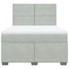 vidaXL Box Spring Bed with Mattress Light Grey 140x190 cm Velvet