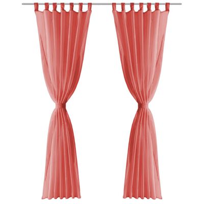 vidaXL Voile Curtains 2 pcs 140x175 cm Red