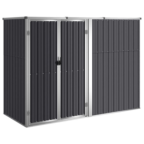 vidaXL Garden Tool Shed Anthracite 225x89x161 cm Galvanised Steel