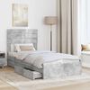 vidaXL Storage Bed Concrete Grey 90 x 200 cm Engineered Wood