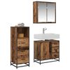 vidaXL Bathroom Furniture Set with Door 3 pcs Old Wood Engineered Wood