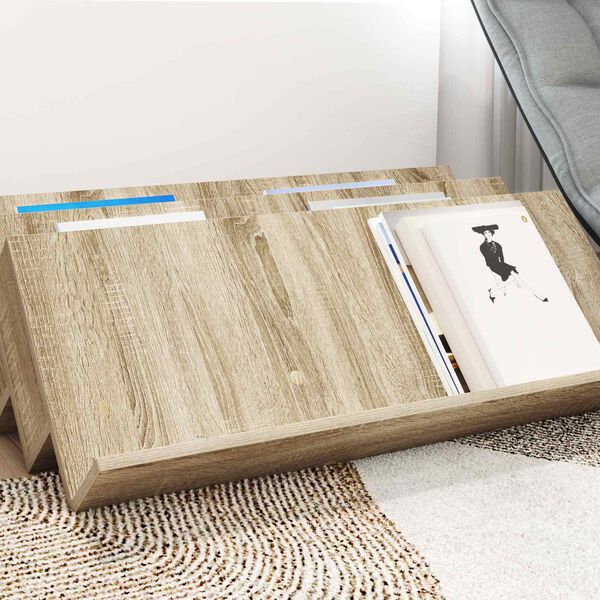 vidaXL Magazine Rack Sonoma Oak 90 x 53 x 28.5 cm Engineered Wood