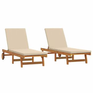 vidaXL Sun Lounger 2 pcs Solid Acacia Wood Brown