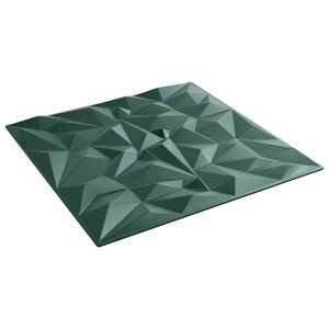 vidaXL Wall Panels 12 pcs Amethyst Green 50 x 50 cm XPS Foam