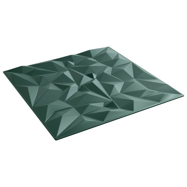 vidaXL Wall Panels 12 pcs Amethyst Green 50 x 50 cm XPS Foam