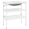 vidaXL Bathroom Washbasin Frame with Built-in Basin White Iron