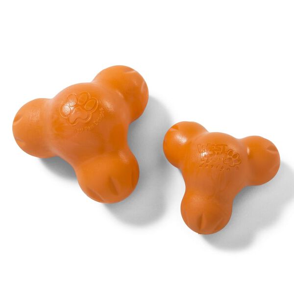West Paw Dog Toy with Zogoflex Tux Tangerine Orange S
