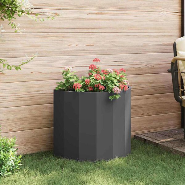 vidaXL Planter Black 60 x 30 x 50 cm Steel