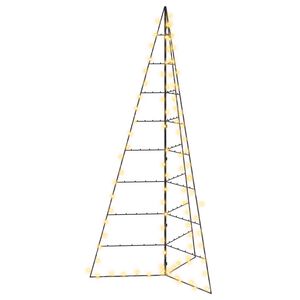 vidaXL Metal Christmas Tree KUOPIO 210 cm Warm White Steel Black