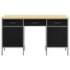 vidaXL Work Cabinet with Drawer with Lock 3 pcs Black 150 x 55 x 85 cm