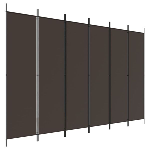 vidaXL 6-Panel Room Divider Brown 300x200 cm Fabric