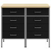 vidaXL Work Cabinet with Drawer 2 pcs Black and Grey 100 x 55 x 85 cm