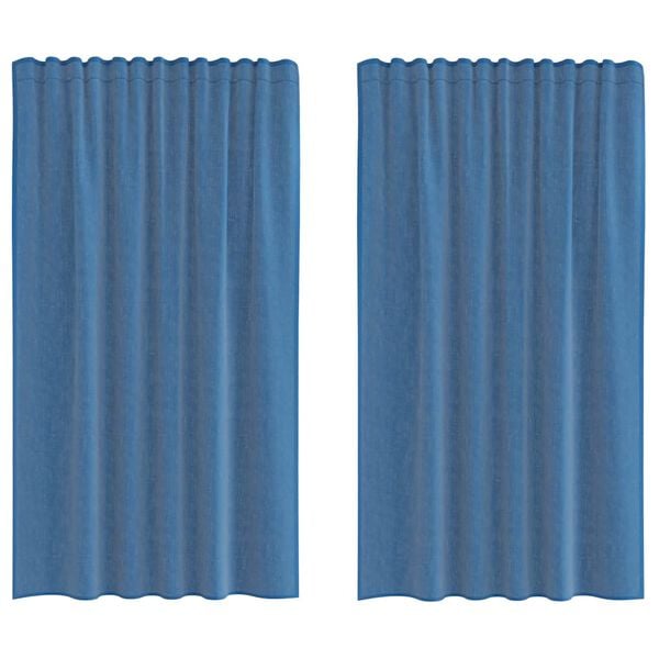 vidaXL Voile Curtains with Rod Pockets 2 pcs Royal Blue