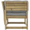 vidaXL Garden Sofa Armrest with Cushions Impregnated Wood Pine