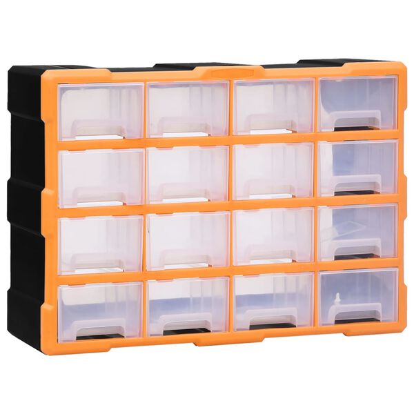 vidaXL Multi-drawer Organiser with 16 Middle Drawers 52x16x37 cm