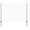 vidaXL Euro Fence with Post 10 x 1.5 m PVC-Coated Steel Green Mesh