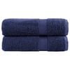 vidaXL Premium Hand Towels "SOLUND" 2 pcs Navy Blue 50x100 cm 600 gsm