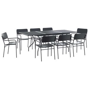 vidaXL Garden Dining Set 9 pcs Anthracite Steel