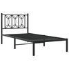 vidaXL Metal Bed Frame without Mattress with Headboard Black 80x200cm