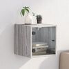 vidaXL Bedside Cabinet with Glass Door Grey Sonoma 35x37x35 cm