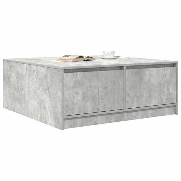 vidaXL Coffee Table with Drawers Concrete Grey 100x100x40 cm
