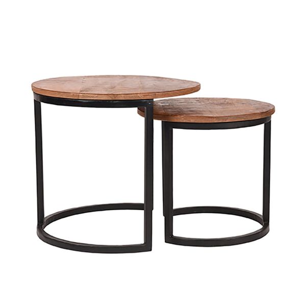 LABEL51 2 Piece Coffee Table Set Duo Wood/Black