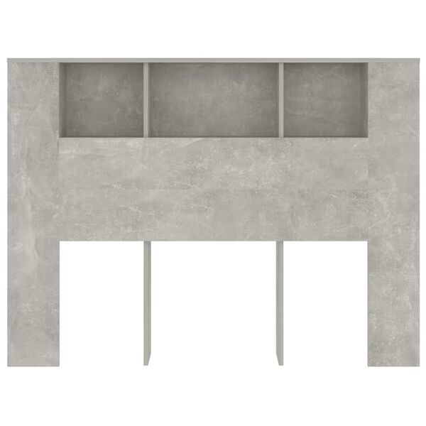 vidaXL Headboard Cabinet Concrete Grey 140x18.5x104.5 cm