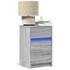 vidaXL Bedside Cabinet with LED Lights Grey Sonoma Engineered Wood