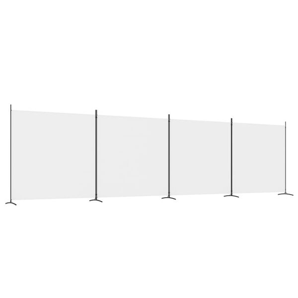 vidaXL 4-Panel Room Divider White 698x180 cm Fabric